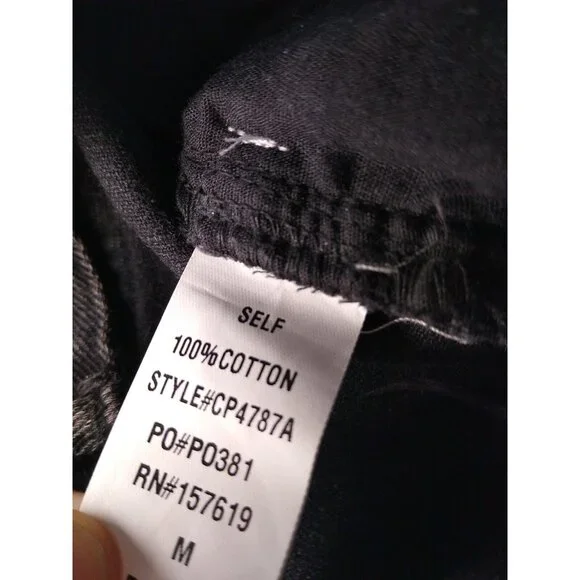 Cloud Ten Rhinestone Cuffed Shorts Juniors M Charcoal Black Rhinestone Strands - Picture 6 of 6